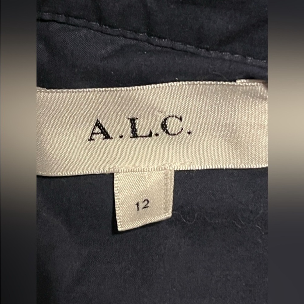 Women's ALC cut out shirt dress short sleeves navy blue size 12 - Picture 4 of 5